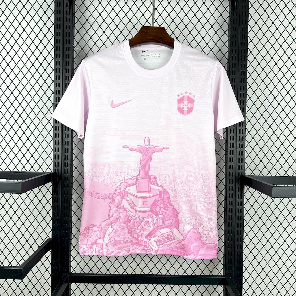 Maillot Brésil Concept Rose & Blanc 2025-26 : vue avant
